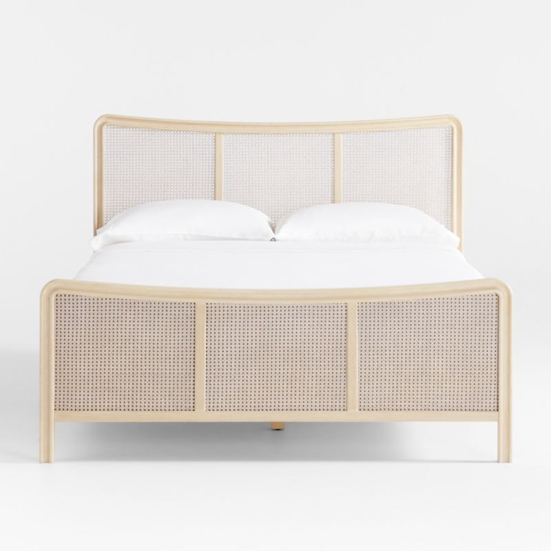 Fields Cane and White Oak Wood Queen Bed by Leanne Ford | Crate & Barrel | Crate & Barrel