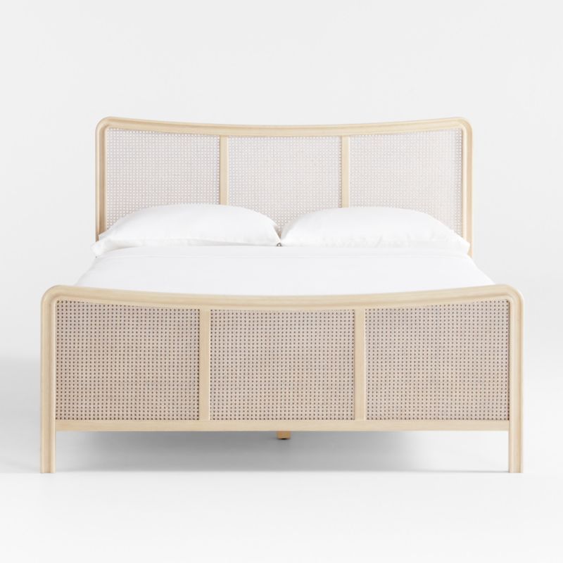 Fields Cane and White Oak Wood Queen Bed by Leanne Ford + Reviews | Crate & Barrel | Crate & Barrel