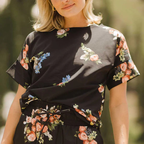 Boss Crop Tee, Rose Black | Albion Fit