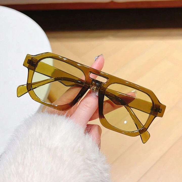 1pc Unisex Y2K Fashionable Aviator Fashion Glasses With Vintage Style Shades Beach Accessories | SHEIN