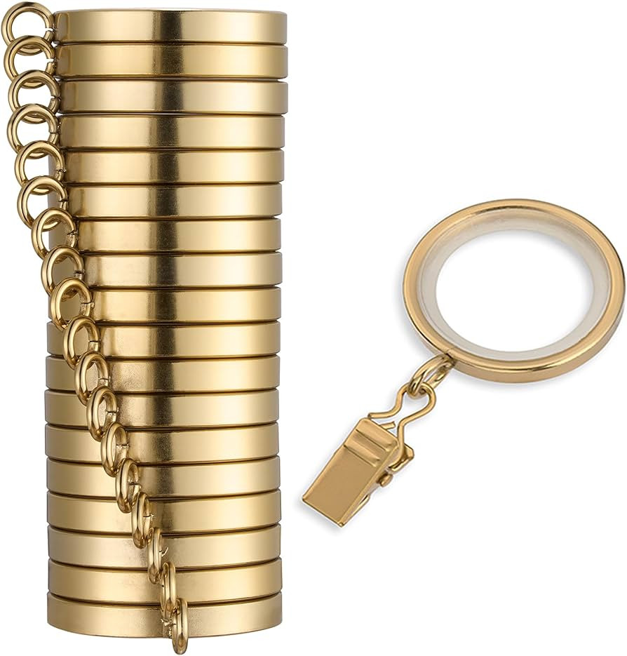 MODE Cambria Designer Series - Premium Easy Glide 18 Count Small Curtain Rings - Metal with Nylon... | Amazon (US)