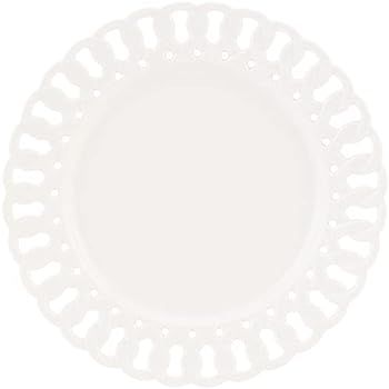 Gracie China by Coastline Imports, Heirloom Collection, 8-Inch Dessert Plate, White Fine Pierced Por | Amazon (US)