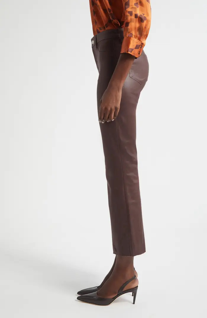 Kendra Coated High Waist Crop Flare Jeans | Nordstrom