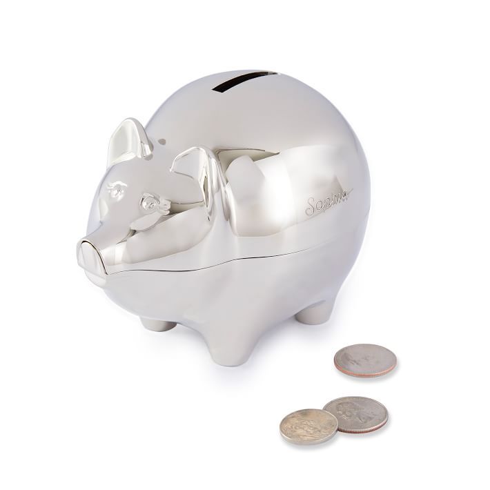 Silver Piggy Bank | Mark and Graham