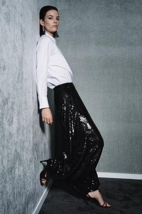 ZW COLLECTION LIMITED EDITION SEQUIN PANTS | Zara US