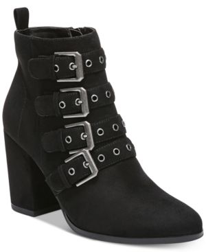 Carlos by Carlos Santana Gamma Buckle Block-Heel Booties Women's Shoes | Macys (US)