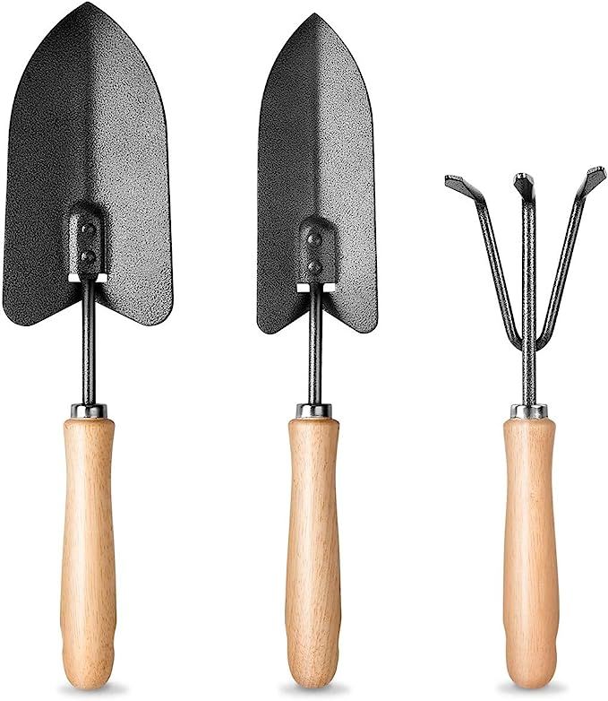 MOSFiATA Gardening Tools Set, 3 Pcs Garden Tools Set, High Carbon Steel Heavy Duty Gardening Tool... | Amazon (US)