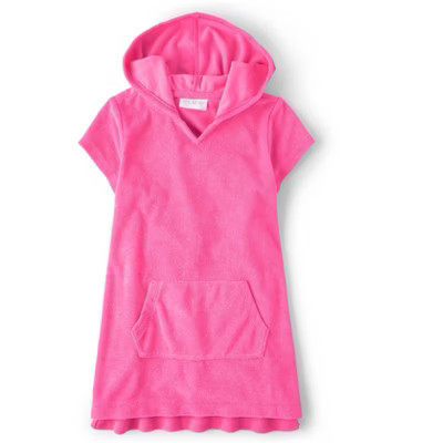 The Children's Place Girls Short Sleeve Terry Swim Cover-Up Pink L (10/12) | Target