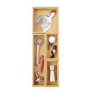 Bamboo Stacking Drawer Organizer | The Container Store