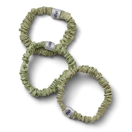 divi Silk Scrunchies - No Damage, No Crease, Thin Satin Scrunchies for Hair - Comfortable and Sta... | Amazon (US)
