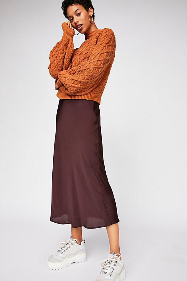 Normani Bias Skirt by Free People, Mahogany, US 2 | Free People (Global - UK&FR Excluded)