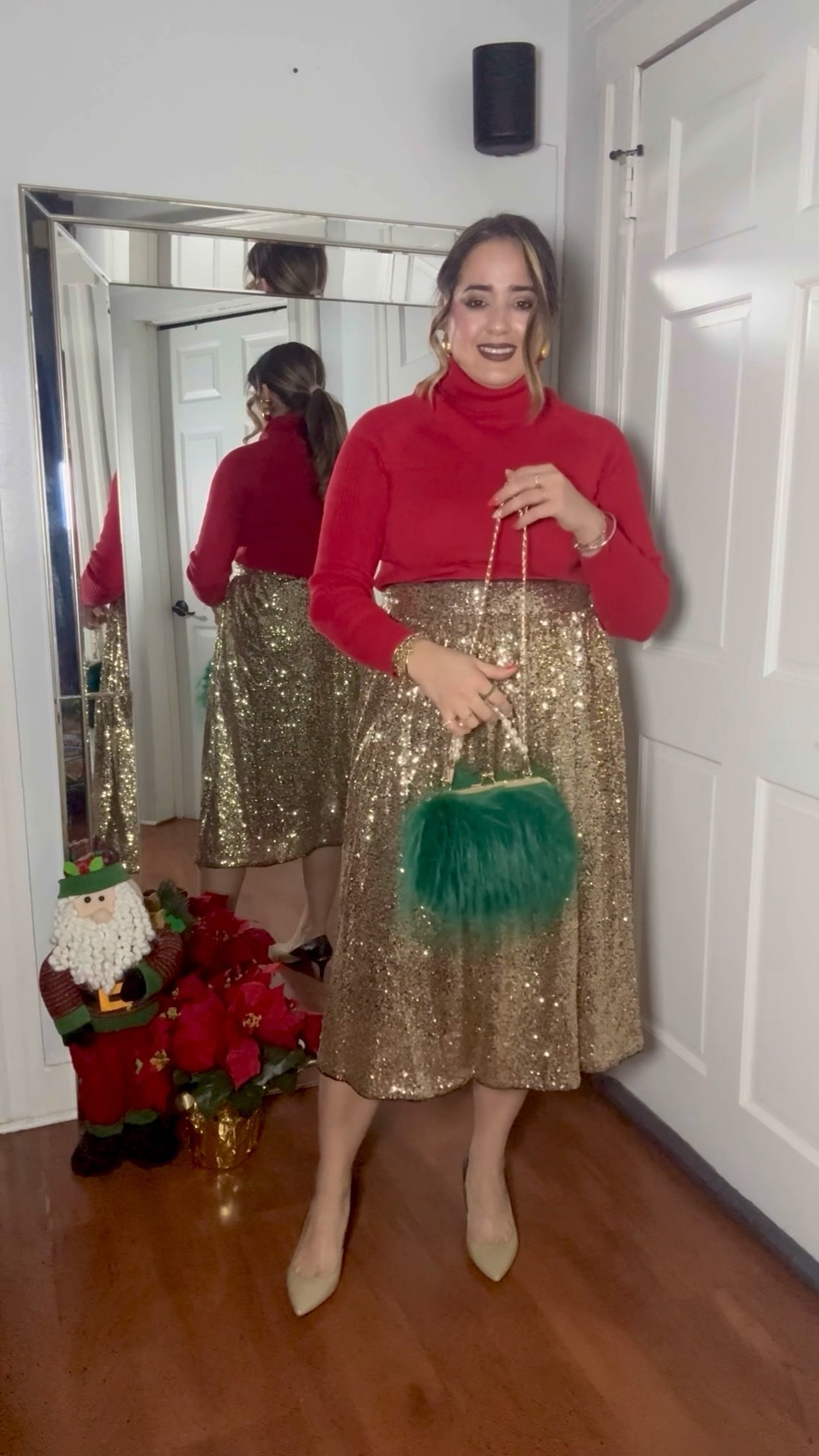 Red, gold & a POP of green! Let me know your thoughts in the comments! I feel this OOTD was taken out of a Hallmark holiday movie😆;; it can’t get more festive than this! Such a great holiday outfit.

#LTKStyleTip #LTKHoliday #LTKGiftGuide