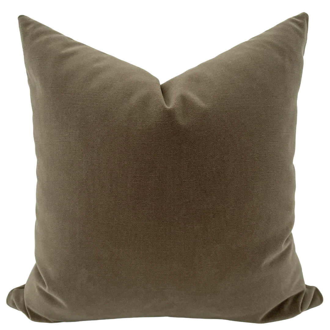 Olive Velvet Pillow Cover | Hackner Home (US)