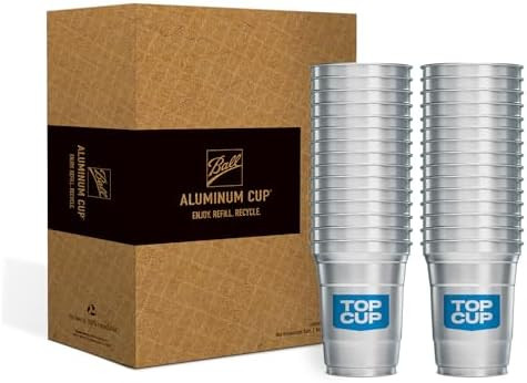 Top Cup – 16 Ounce, 30 Count, Reusable Aluminum Party Cups | Cold-Holding, Recyclable, Made in ... | Amazon (US)