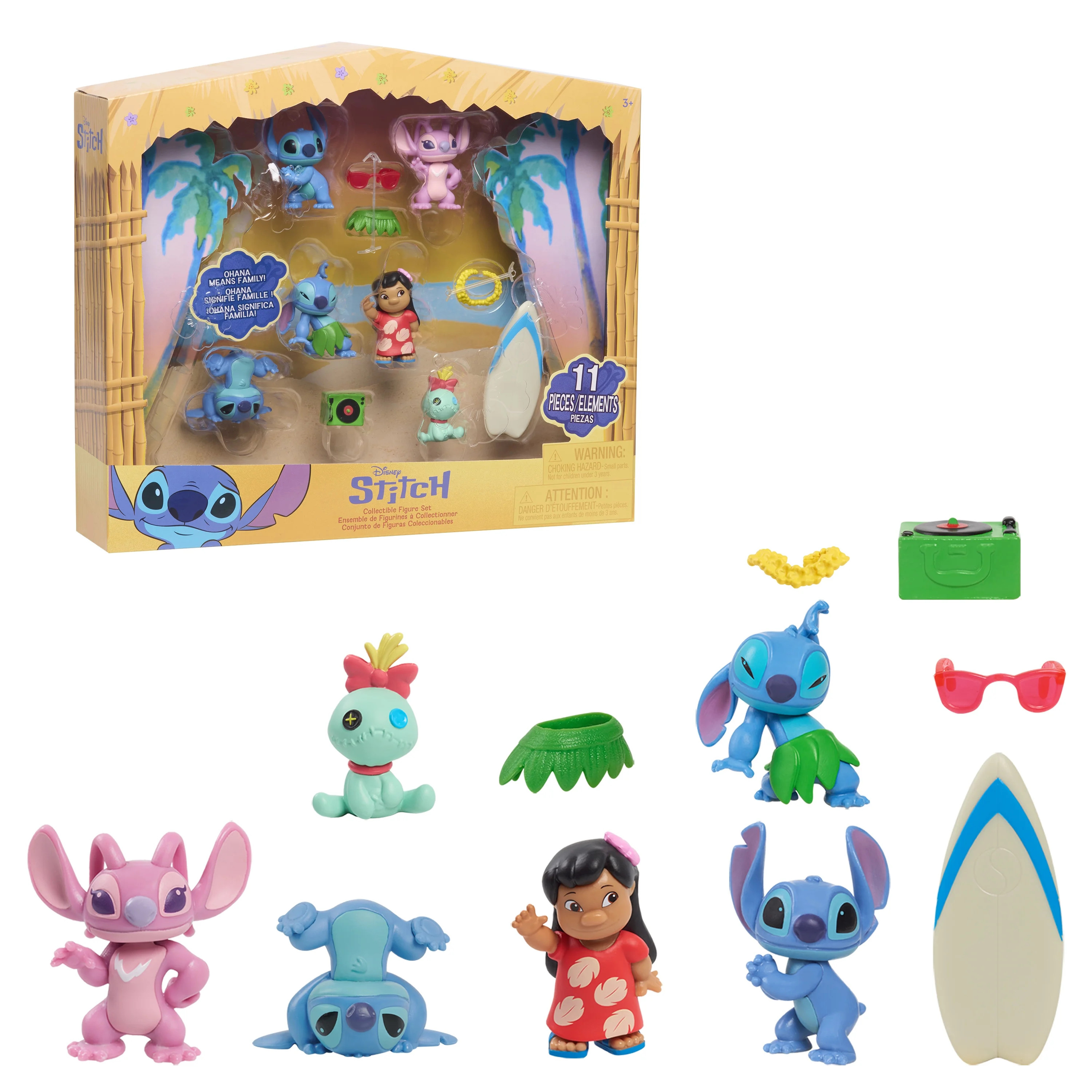 Disney Stitch Collectible Figures Set, 11 Pieces, Ages 3 and up - Walmart.com | Walmart (US)