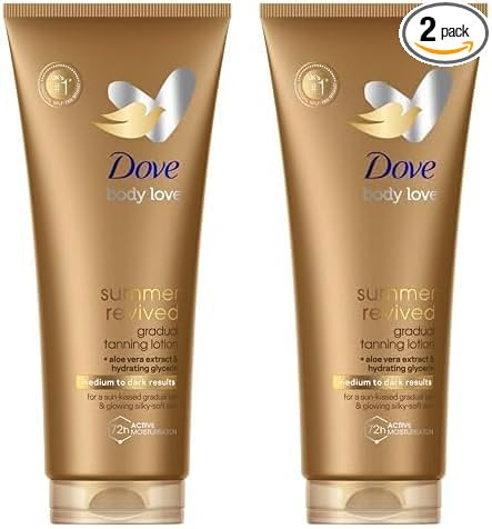 Dove Summer Revived Medium to Dark Gradual Tanning Lotion for a gradual tan and natural, radiant ... | Amazon (UK)