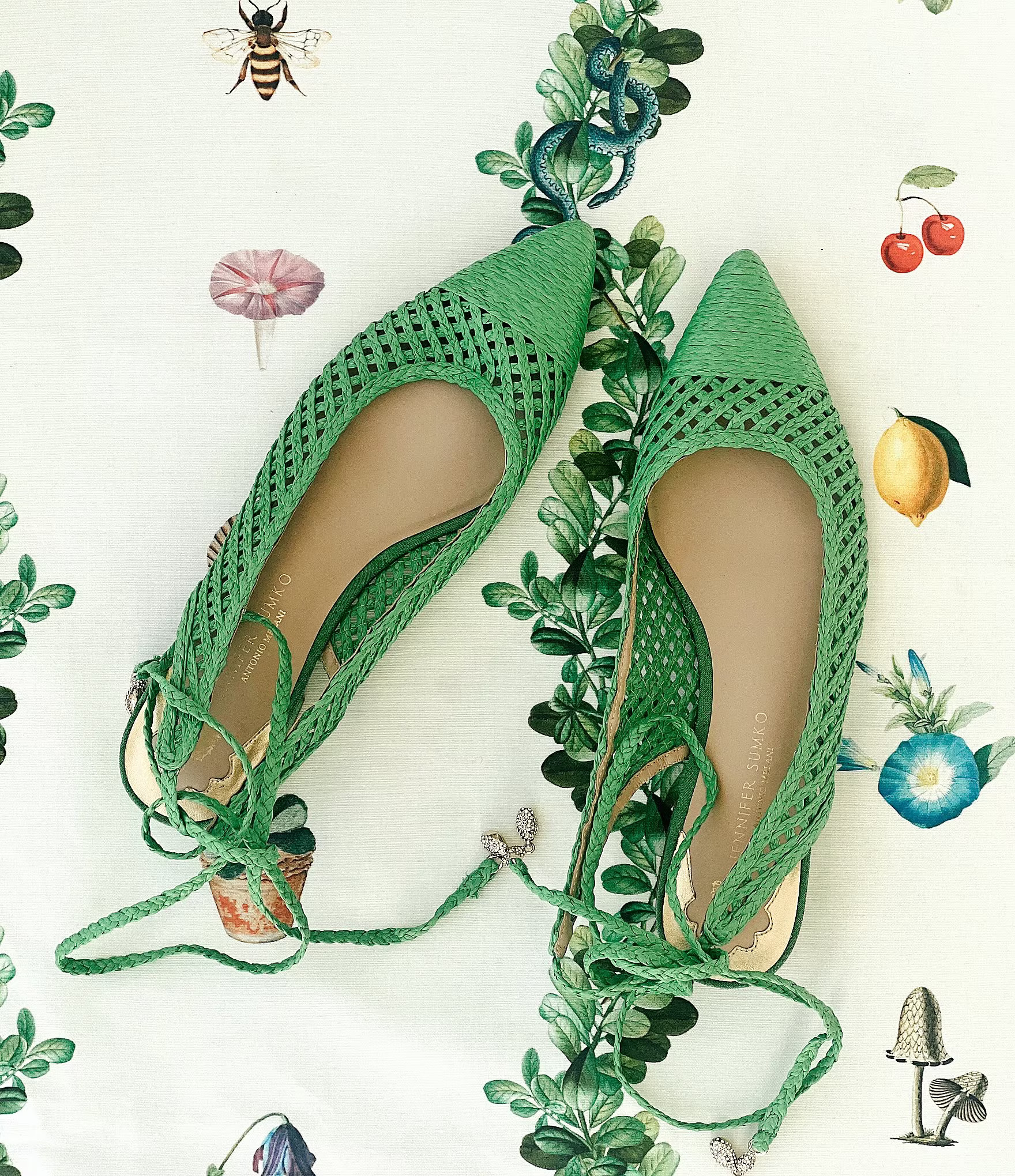 x Jennifer Sumko Newport Woven Lace-Up Dress Flats | Dillard's