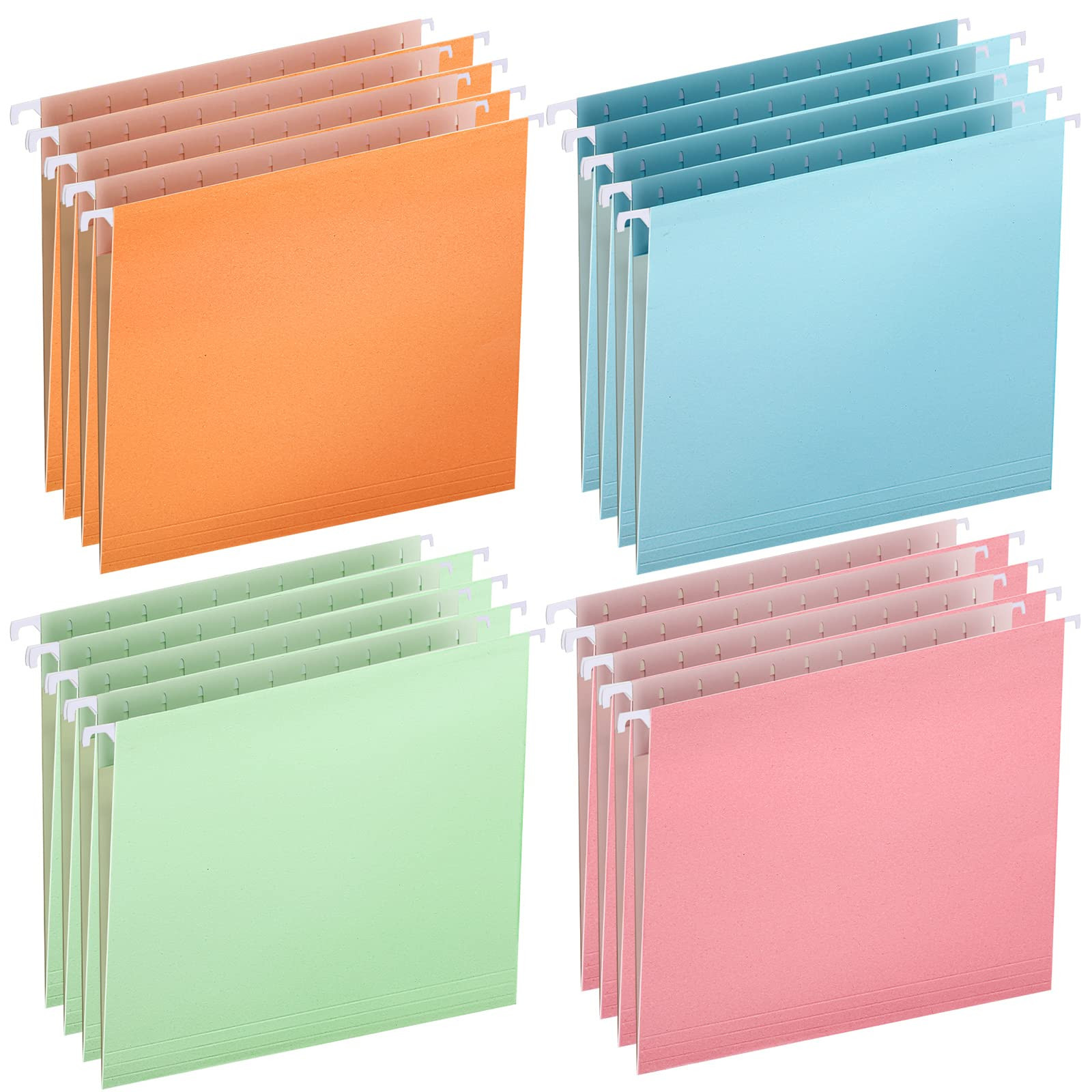 24 Pack Hanging File Folders, 1/5 Cut Adjustable Tab, Decorative Cute Folders for Office Supplies Sc | Amazon (US)