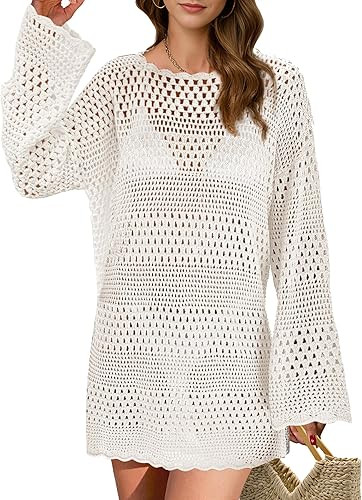 Buauty Women's Swimsuit Coverup Crochet Swim Cover Ups Bikini Bathing Suits Swimwear 2026 Summer ... | Amazon (US)