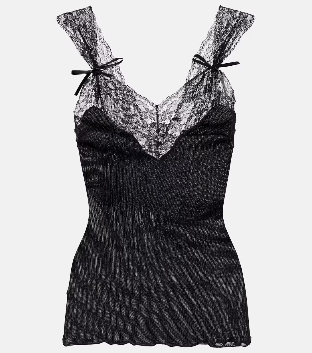 Ribbed-knit silk-trimmed tank top | Mytheresa (INTL)