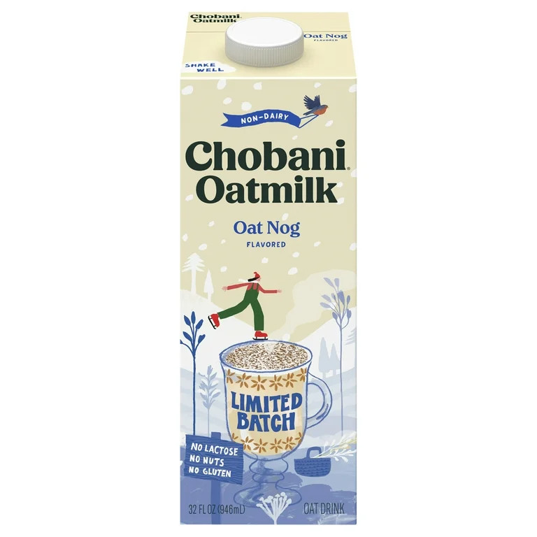 Chobani Oat Milk, Limited Batch, Oatnog, 32 Fluid Ounce - Walmart.com | Walmart (US)