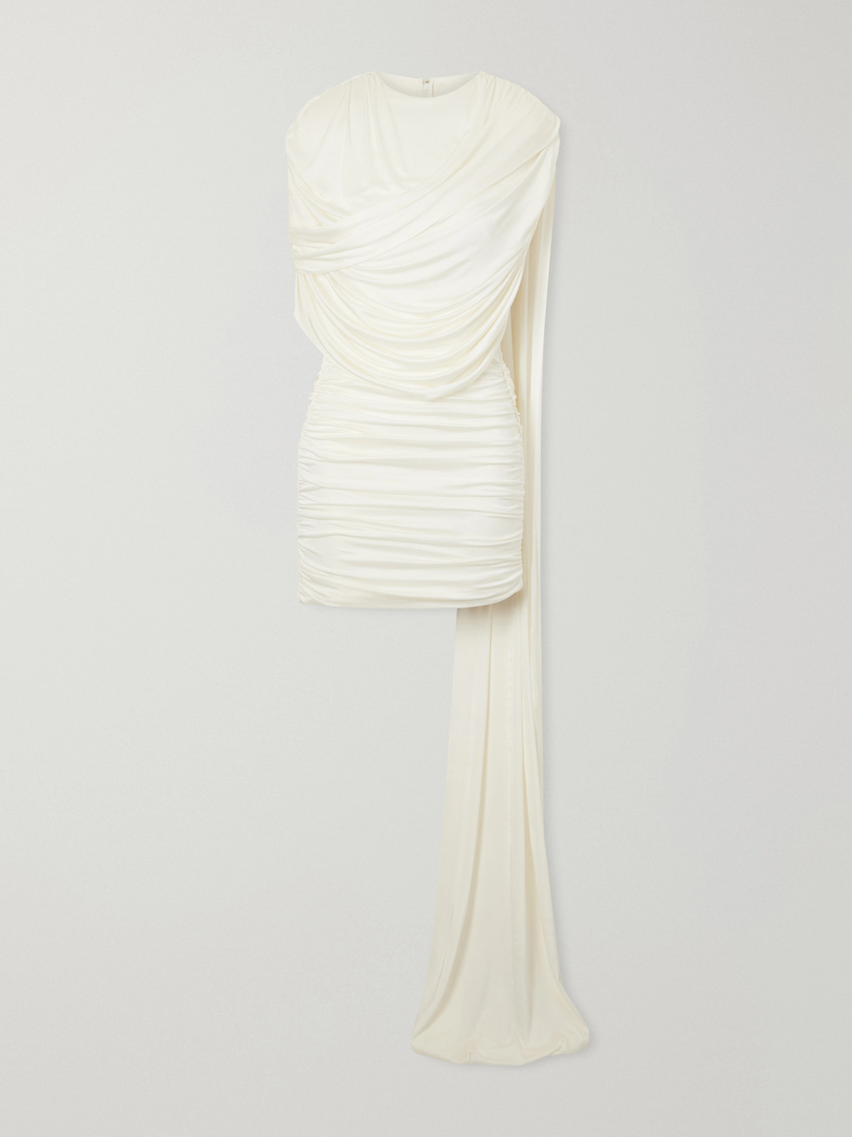 Ilkyaz Ozel - Khara Gathered Satin-jersey Mini Dress - White | NET-A-PORTER (US)