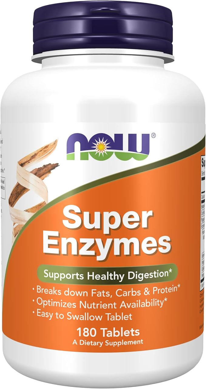 NOW Supplements, Super Enzymes, Formulated with Bromelain, Ox Bile, Pancreatin and Papain, 180 Ta... | Amazon (US)