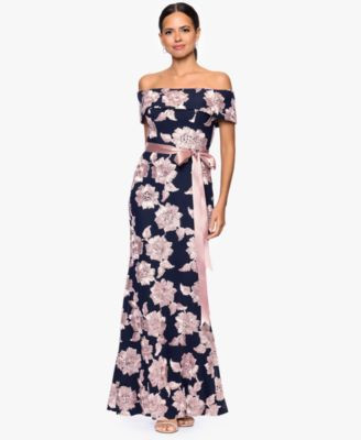 Women's Belted Soutache Off-The-Shoulder Dress | Macy's