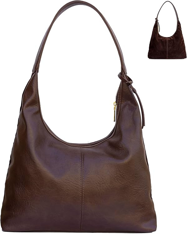XKE-X Soft PU Leather and Suede Tote Bag Shoulder Bag for Women - Large Capacity Hobo Bag with In... | Amazon (US)