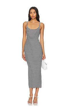 Lovers and Friends Lucy Midi Dress in Black & White from Revolve.com | Revolve Clothing (Global)