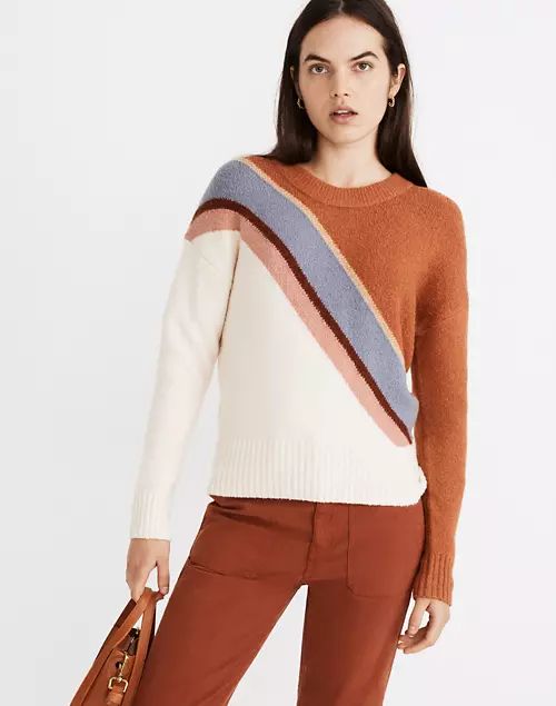 Striped Lyford Pullover Sweater in Coziest Textured Yarn | Madewell