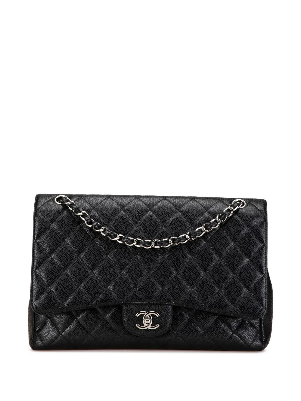 CHANEL Pre-Owned 2005-2006 Maxi Classic Caviar Single Flap shoulder bag - Black | Farfetch Global