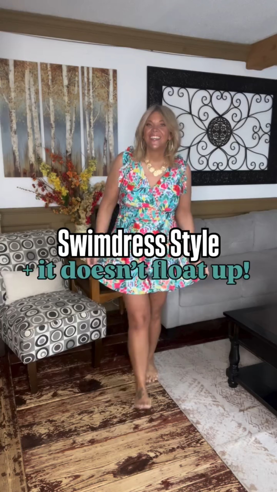 This adorable floral swim dress does NOT float up in the water 🌊You read that correctly, this stays in place with the attached ties. It features a cute print, full coverage, and adorable ruffle details. 

#LTKMidsize #LTKOver40 #LTKFindsUnder50