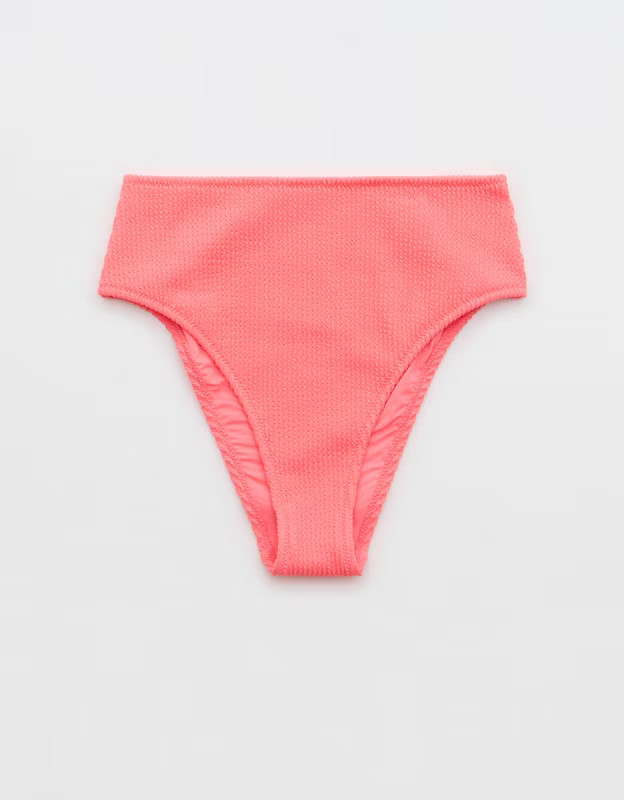 Aerie Crinkle High Cut Cheeky Bikini Bottom | Aerie