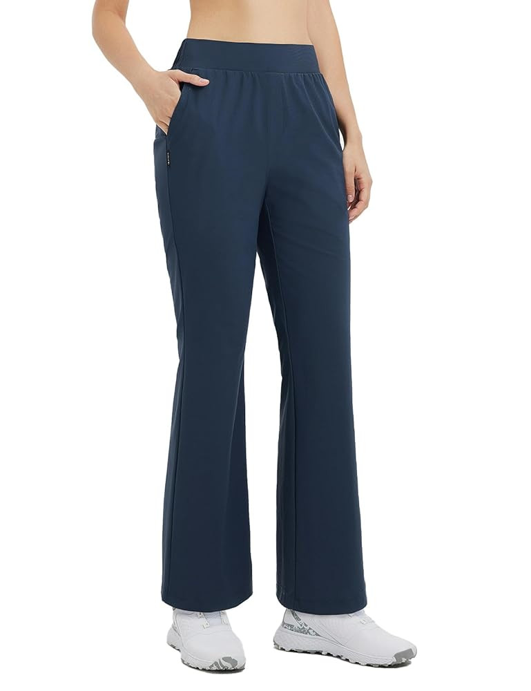 baleaf Women's 26"/29" Work Pants Stretchy Golf Lightweight Stretch Flare Dress Pant Pockets Buss... | Amazon (US)