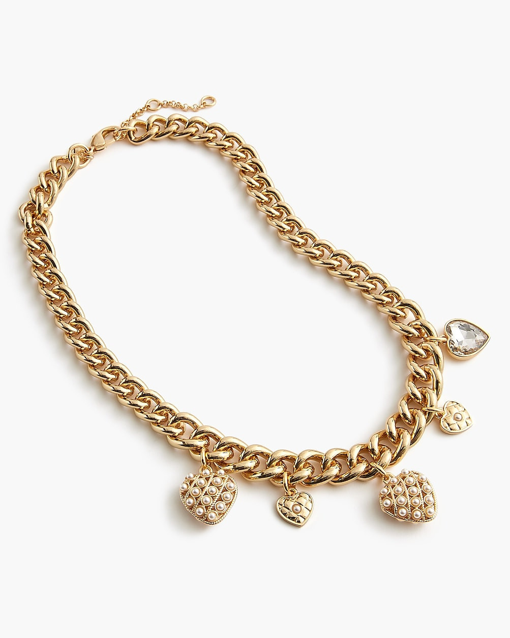 Chain necklace with heart charms | J.Crew Factory