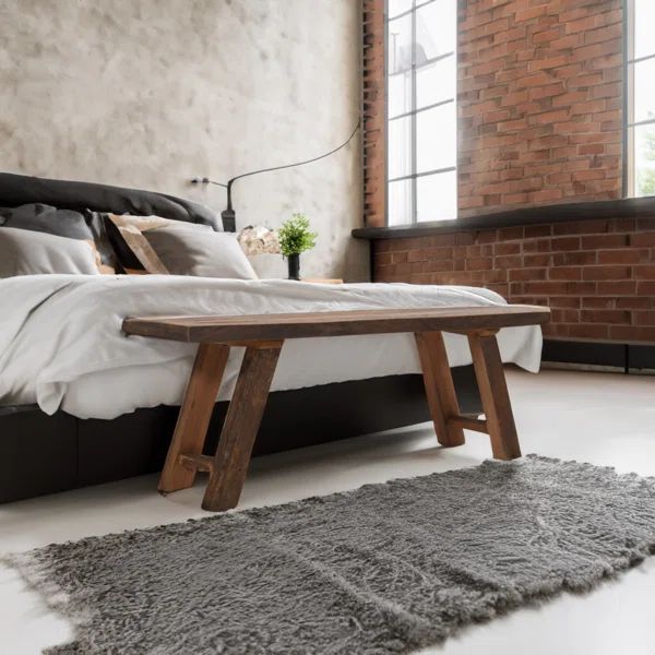 Audelio Unfinished Rustic Solid Wood Bench | Wayfair North America