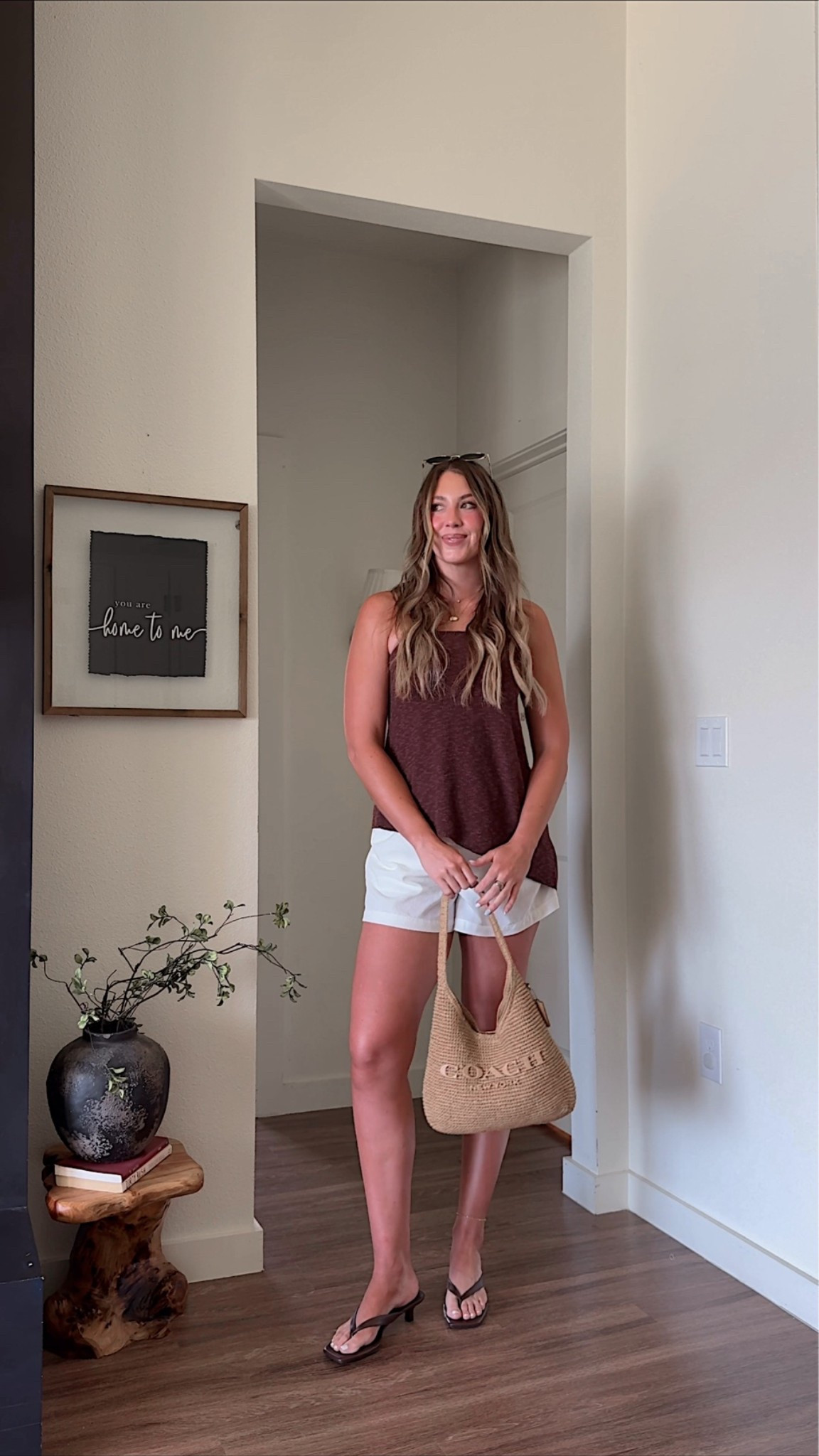 Summer outfit idea! I am 510 wearing a small and the top (which is part of the two piece set ) and medium, and the white linen shorts ￼￼

#LTKootd #LTKSeasonal