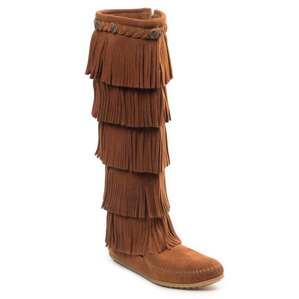 Minnetonka Women's Suede 5-Layer Fringe Boots - Brown | Macy's