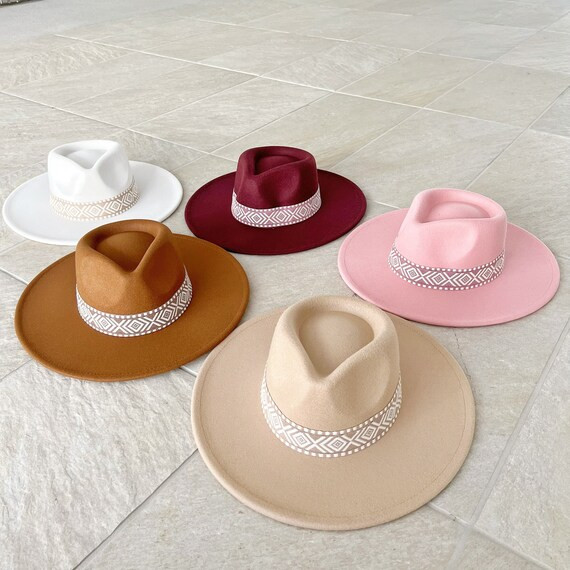 Utah Boho Autumn Fedora Hat, Vegan Felt Fedora Hat, Rancher Hat Beige Fedora, Ivory White Stiff B... | Etsy (US)