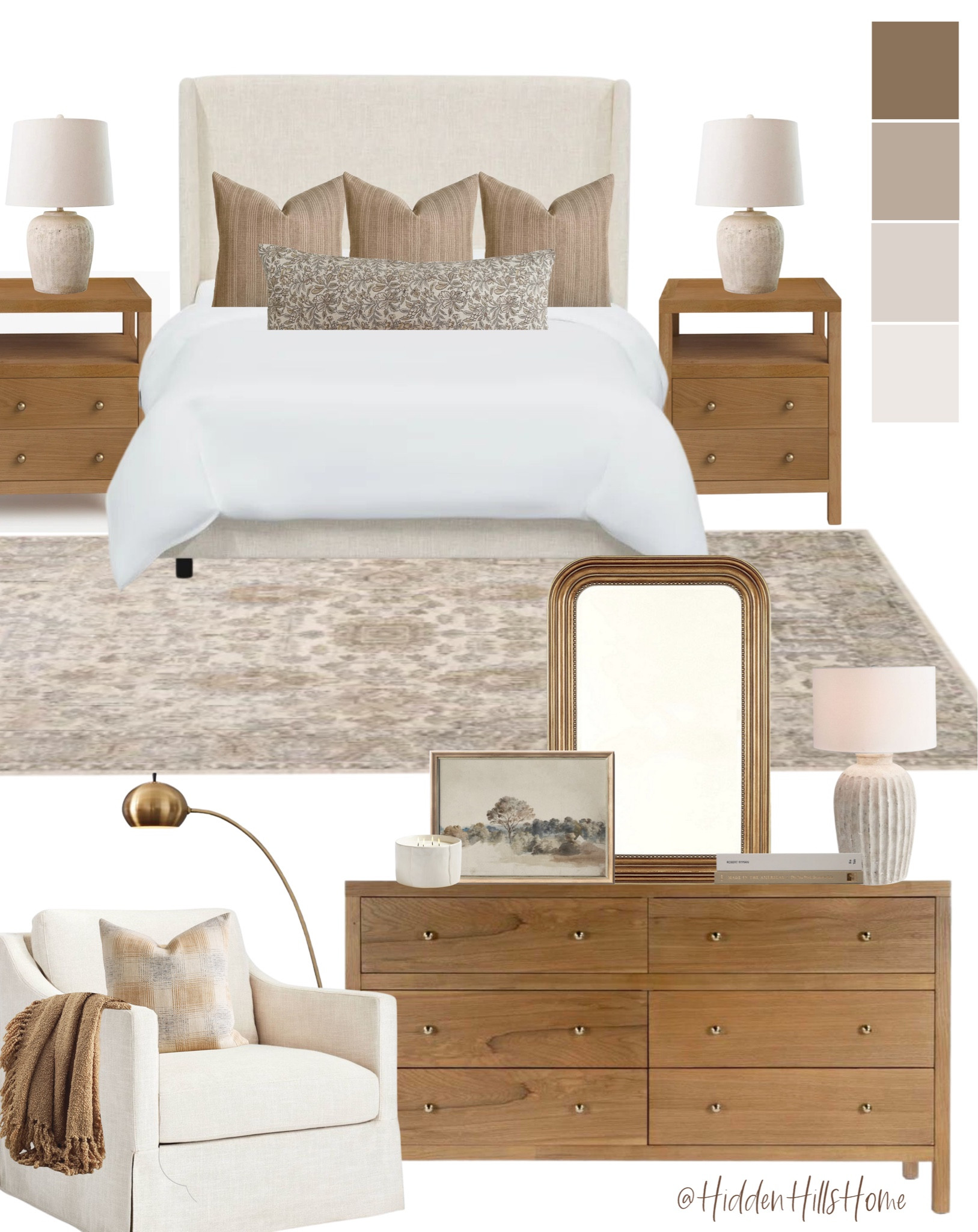 Bedroom decor, primary bedroom mood board, neutral bedroom decor ideas, master bedroom design, home decor #bedroom #homedecor 

#LTKstyletip #LTKsalealert #LTKhome