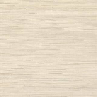 Kenneth James Kostya Cream Grasscloth Peelable Roll Wallpaper (Covers 72 sq. ft.), Ivory | The Home Depot