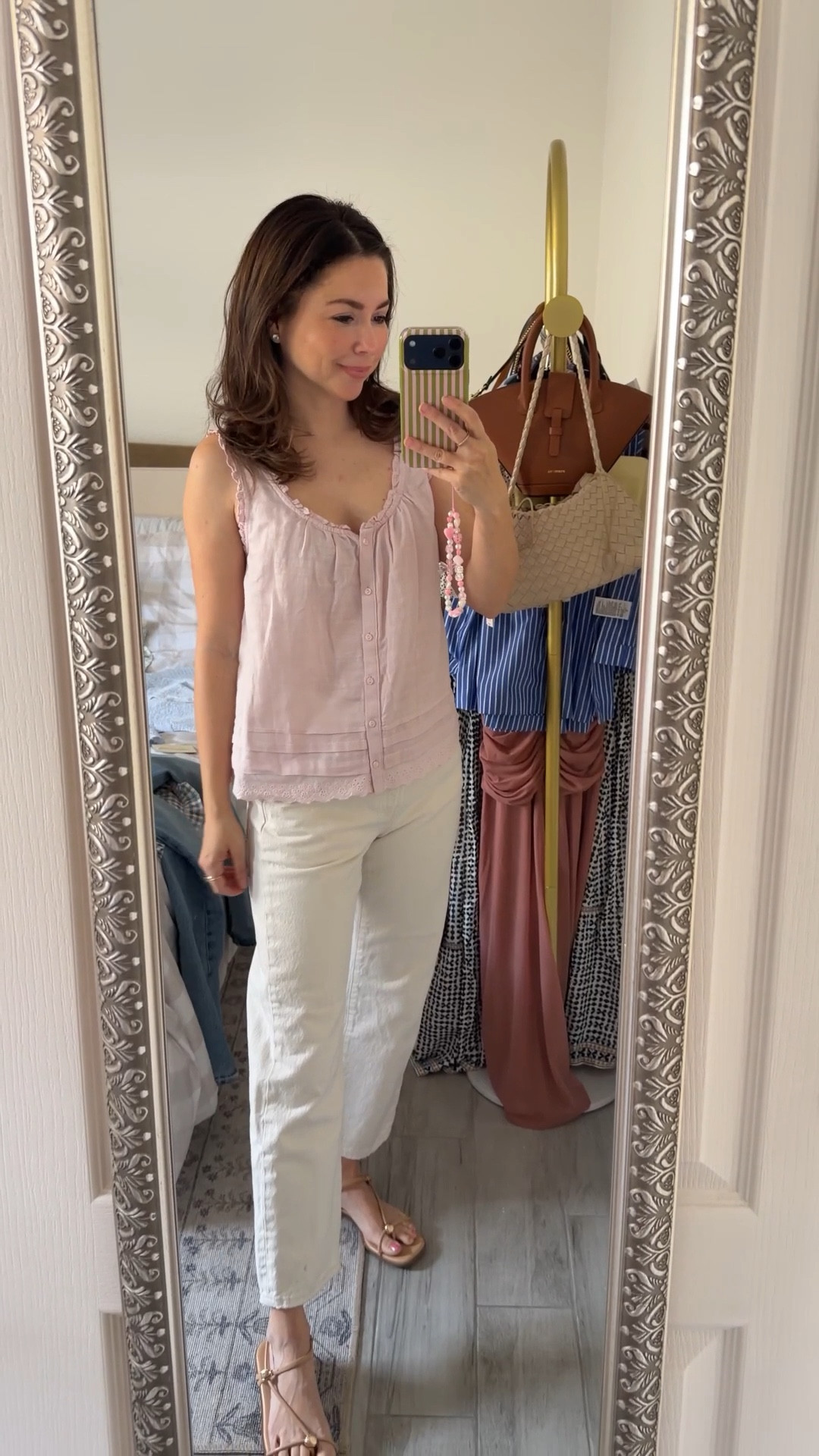 An easy summer outfit I’ll wear on repeat as a 5’2 petite.

This top drapes softly instead of clinging, and the lighter wash straight-leg denim keeps the proportions balanced. I love that I can dress this up with a woven bag or keep it casual for errands with the twins.

Pieces that mix with everything else in my closet always win.

petite friendly summer outfit, 5’2 styling tips, straight leg jeans for petites

Top XS 
Jeans 25x26


#LTKPetite #LTKootd