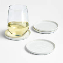 Mercer White Round Porcelain Coasters, Set of 4 + Reviews | Crate & Barrel | Crate & Barrel