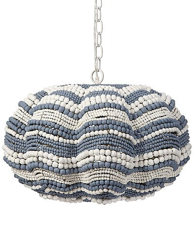 Clamshell Wood Beaded 4-Light Small Chandelier | Gilt & Gilt City