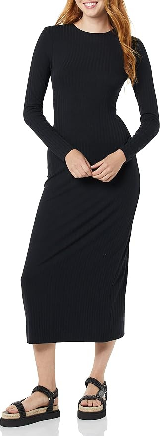Amazon Essentials Women's Wide Rib Open Back Long Sleeve Dress (Previously Daily Ritual) | Amazon (US)