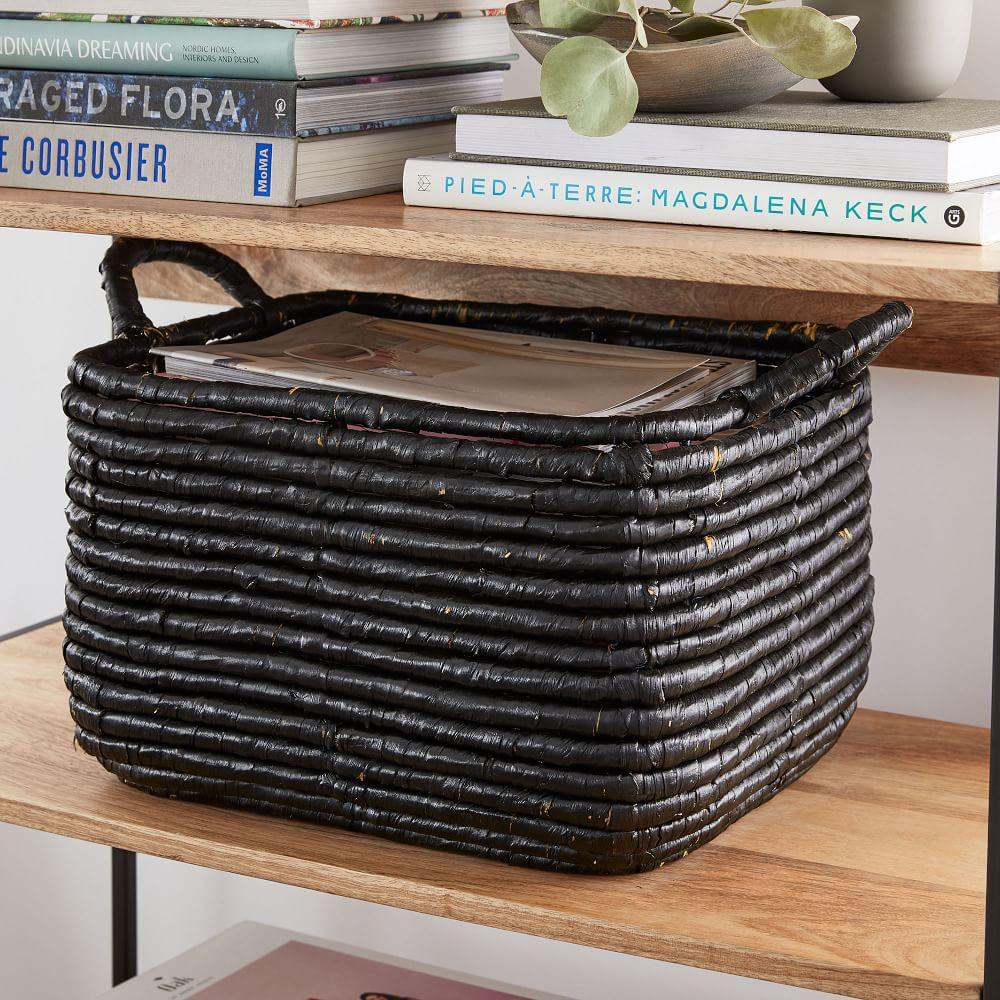 Woven Seagrass Baskets - Black | West Elm (US)