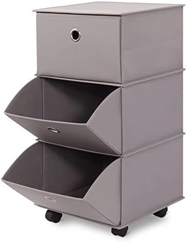 Fabric Dresser with 3 Drawer, Easy Pull 3 Drawer Storage, Foldable Fabric Storage Dresser, Rollin... | Amazon (US)
