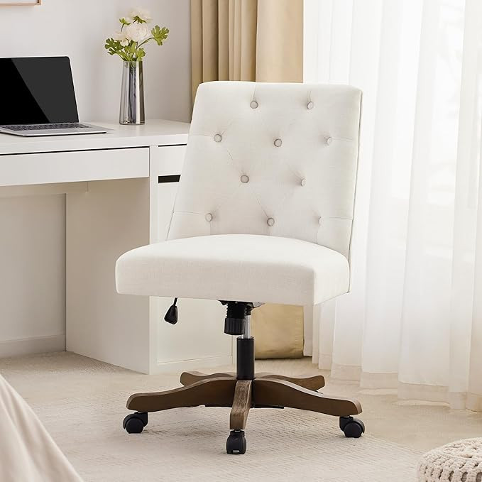 HUIMO Home Office Chair Upholstered Swivel Desk Chair with Wheels Chenille Fabric Adjustable Heig... | Amazon (US)