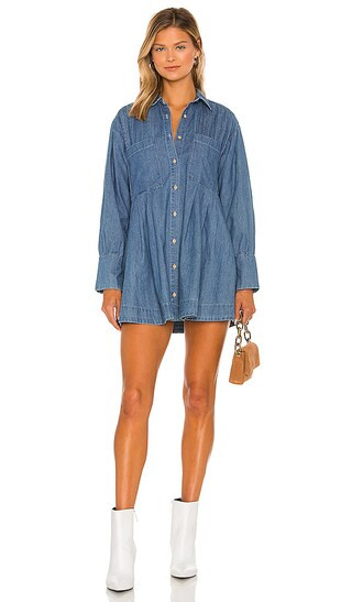 The Denim Voyage Dress in Clear Skiy | Revolve Clothing (Global)